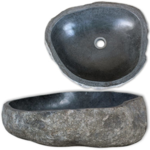 Chiuvetă ovală din piatră de râu, 46-52 cm