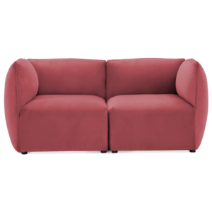Canapea modulară cu 2 locuri Vivonita Velvet Cube, roșu - roz