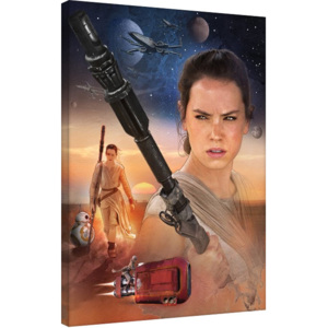 Star Wars Episode VII: The Force Awakens - Rey Art Tablou Canvas, (60 x 80 cm)