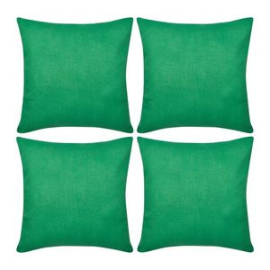 Huse de pernă din bumbac, 80 x 80 cm, verde, 4 buc