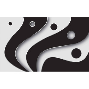 Abstract Modern Pattern Black White Fototapet, (91 x 211 cm)