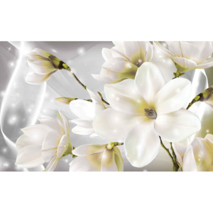 White Flowers Fototapet, (416 x 254 cm)
