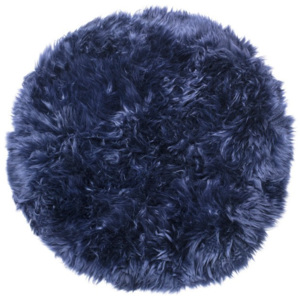 Covor rotund din blană de oaie Royal Dream Zealand, Ø 70 cm, albastru închis
