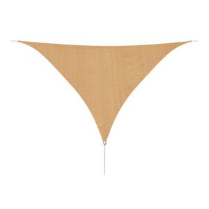 Pânză parasolar din HDPE, triunghiulară 3,6 x 3,6 x 3,6 m, bej