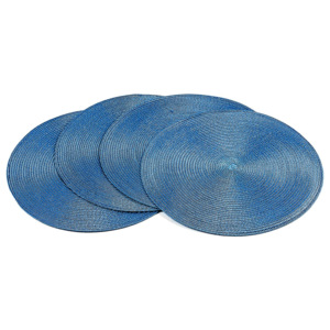 Suport farfurie Deco, rotund, albastru deschis, diam. 35 cm, set 4 buc