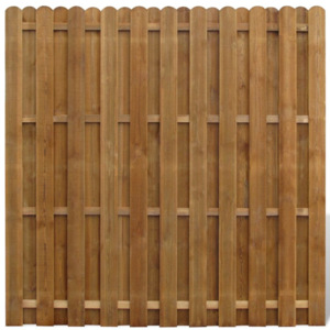 Panou gard din lemn cu șipci suprapuse