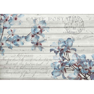 Flowers Wood Pattern Vintage Fototapet, (312 x 219 cm)