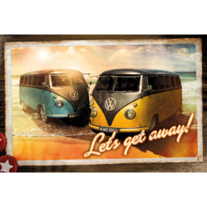VW Camper - Let's Get Away Poster, (91,5 x 61 cm)