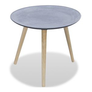 Masă laterală/masă de cafea rotundă, gri beton