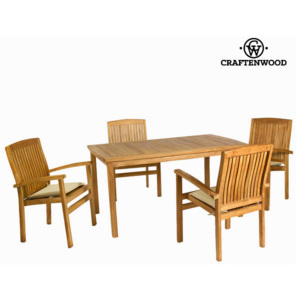 Masă de tec cu 4 scaune by Craftenwood