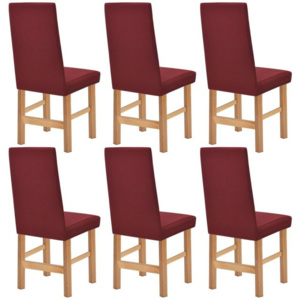 Husă elastică pentru scaun, burgundy striat, 6 buc