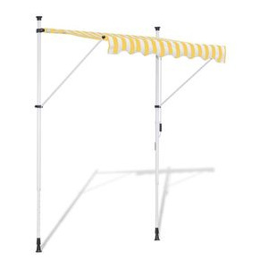 Copertină retractabilă manuală, 200 cm, galben și alb
