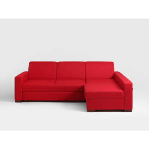 Canapea extensibilă cu șezlong pe partea dreaptă și spațiu pentru depozitare Custom Form Lozier, roșu