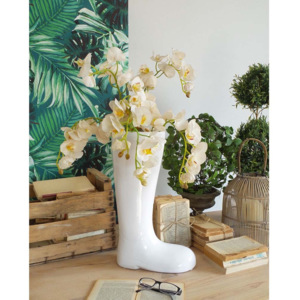 Vază din ceramică Orchidea Milano Luxury Boot, alb