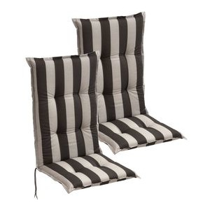 Perne pentru scaune de grădină 120x52 cm, dungi negre, 2 buc