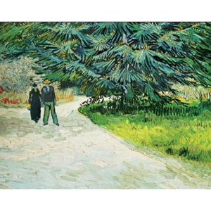 Public Garden with Couple and Blue Fir Tree - The Poet s Garden III, 1888 Reproducere, Vincent van Gogh, (80 x 60 cm)