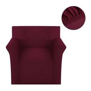 Husă elastică canapea din poliester textură striată, burgundy