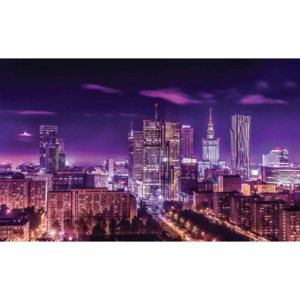 City Warsaw Night Travel Fototapet, (368 x 254 cm)