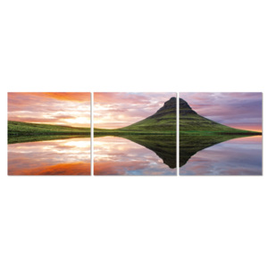 Mirroring the landscape on the lake Tablou, (120 x 40 cm)