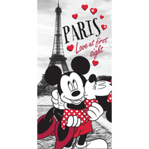 Prosop Mickey Minnie Love Paris, 70 x 140 cm