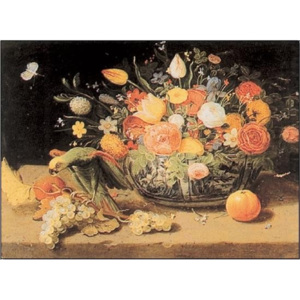 Still Life of Flowers and a Parrot Reproducere, V. Kessel, (100 x 70 cm)