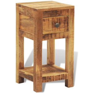 Noptieră și masă laterală din lemn masiv cu 1 sertar
