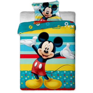 Lenjerie de pat pentru copii Mickey turcoaz, 140 x 200 cm, 70 x 90 cm