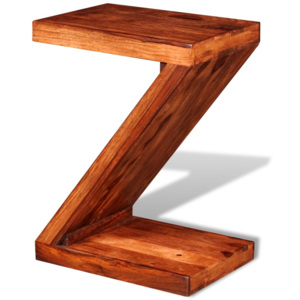 Masă laterală din lemn masiv de sheesham în formă Z