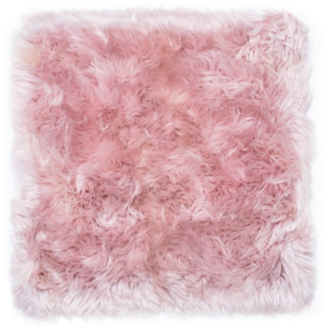 Covor pătrat din blană de oaie Royal Dream Zealand, 70 x 70 cm, roz