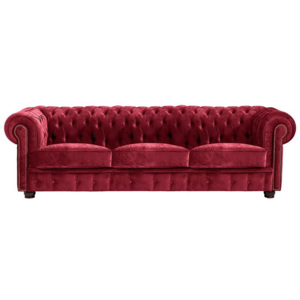 Canapea cu 3 locuri Max Winzer Norwin Velvet, roșu