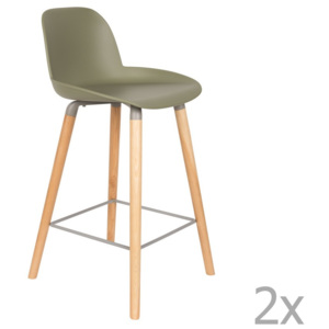 Set 2 scaune bar Zuiver Albert Kuip, înălțime scaun 65 cm, verde
