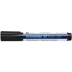 Marker SCHNEIDER Maxx 290, pentru tabla de scris+flipchart, varf rotund 2-3mm - negru