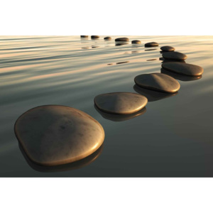 Stones Ripples Zen Fototapet, (250 x 104 cm)