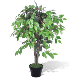 Ficus artificial cu aspect natural și ghiveci, 90 cm