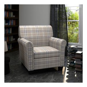 Fotoliu canapea cu pernă de scaun, material textil, crem