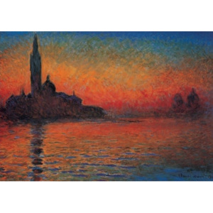 San Giorgio Maggiore at Dusk - Dusk in Venice (Sunset in Venice, Venice Twilight) Reproducere, Claude Monet, (30 x 24 cm)