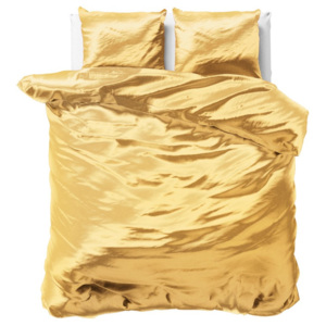 Lenjerie de pat din micropercal Sleeptime, 240 x 220 cm, galben