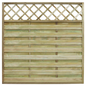 Panou pătrat de gard din lemn pentru grădină cu zăbrele 180 x 180 cm