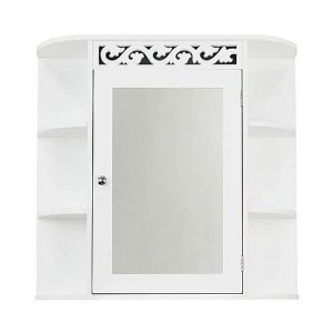 FIO104 - Dulap alb cu oglinda si rafturi - Mobilier Baie Fiore
