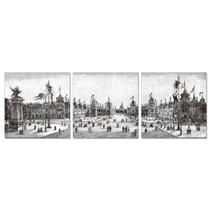 Gray Square Tablou, (120 x 40 cm)