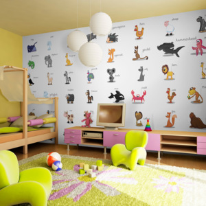 Fototapet - Learning by playing (animals) 550x270 cm