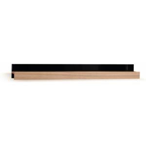 Poliță de perete, decor lemn de nuc cu detalii negre Maridex Tango, 130 cm, nuanță deschisă