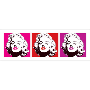 Marilyn Monroe - Red Triptych Reproducere, (33 x 95 cm)