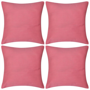 Huse de pernă din bumbac, 50 x cm, roz, 4 buc