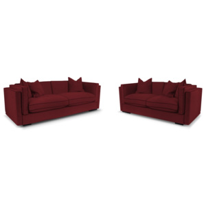Set 2 canapele cu 2 și 3 locuri Rodier Organdi, roșu