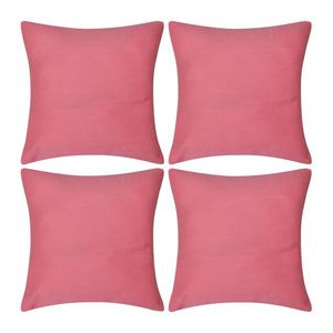 Huse de pernă din bumbac, 80 x 80 cm, roz, 4 buc