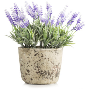Vază ceramică cu flori artificiale LAWENDA 13x22 cm (vază)