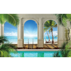 Tropical Beach Fototapet, (211 x 90 cm)