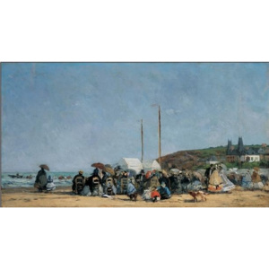 The Beach at Trouville Reproducere, Boudin, (100 x 50 cm)