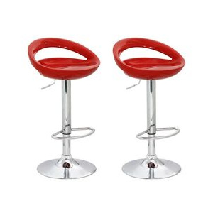 Set scaune bar din ABS (2 buc.), Roșu